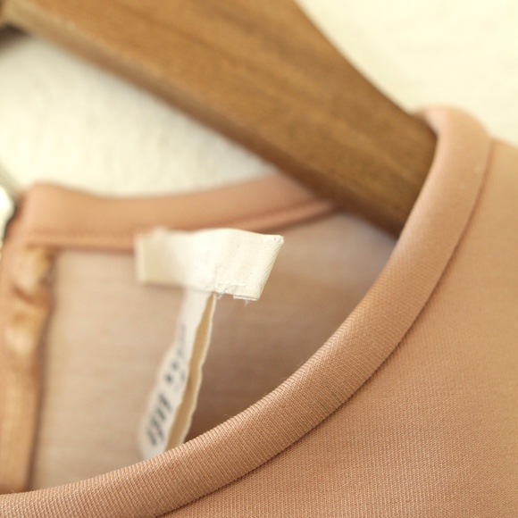 H&M Peplum Top Blouse Fitted Peach Size 2 Salmon - Picture 5 of 5